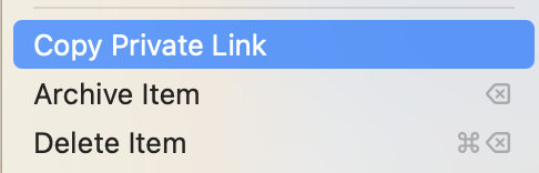 1Password - Copy Private Link
